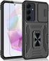 for Samsung Galaxy A35 5G Case, Shockproof Phone Case & Sliding Camera Cover & Ring Holder Kickstand with Screen Protector for Samsung Galaxy A35 ...
