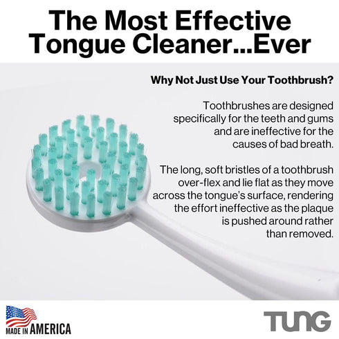 Peak Essentials | TUNG Natural Brush & Gel Kit | Tongue Cleaner for Adults | Tongue Scraper to Fight Bad Breath and Halitosis | Mouth Odor Elimina...