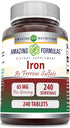 Amazing Formulas Iron as Ferrous Sulfate Supplement | 65 Mg | 240 Tablets | Non-GMO | Gluten Free | Made in USA...