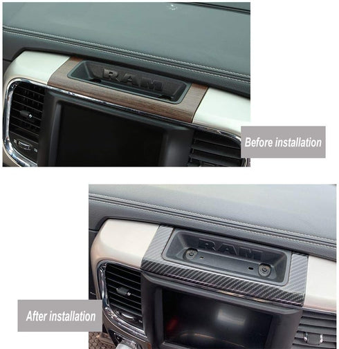 Hoolcar Center Console Storage Box Trim for 2010-2017 Dodge Ram, Carbon Fiber, 1PC...