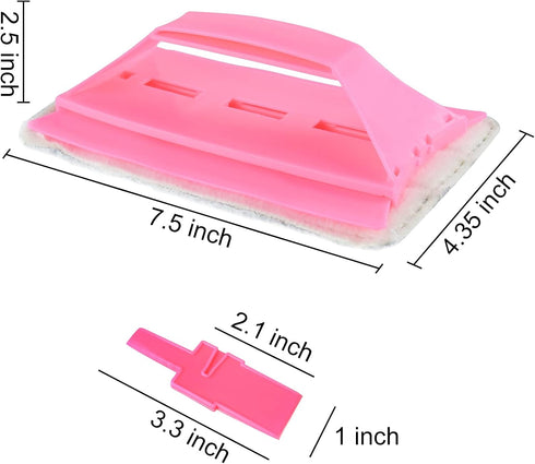 Multifunctional Glass& Window Track Cleaning Tools, Soft Frosted Glass Window Washer Cloth Brush with Study PVA Handle and Scraper, Window Cleaner...