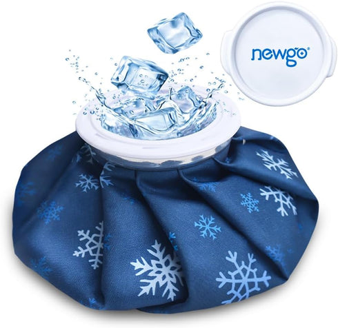 NEWGO Ice Pack Small Ice Bag for Injury Reusable, Fillable Ice Bag with Wide Mouth, Hot Water Bag for Pain Relief, Swelling, Wisdom Teeth, Headach...
