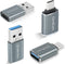 (4-Pack) 2 * Type C Female to A Male Charger Converter & 2 * USB C Male to USB Female OTG Adapter, for iPhone 12, 13, 14, 15, Apple, AirPods, iPad...