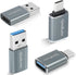 (4-Pack) 2 * Type C Female to A Male Charger Converter & 2 * USB C Male to USB Female OTG Adapter, for iPhone 12, 13, 14, 15, Apple, AirPods, iPad...
