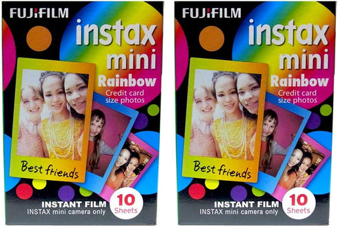 Fujifilm Instax Mini Instant Rainbow Film, 10 Sheets, 2 Value Set...