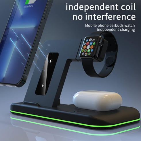 Wireless Charger 4 in 1 Wireless Charging Station Foldable Charging Stand for iPhone 14/13/12/11/Pro/Max/Apple Watch/Airpods Pro(Black)......