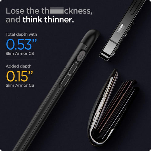 Spigen Slim Armor CS Designed for iPhone 12 / Designed for iPhone 12 Pro Case (2020) - Black...