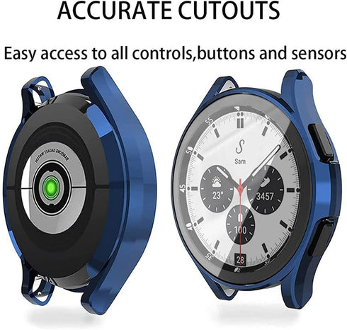 Case With Screen Protector Compatible with Samsung Galaxy Watch 4 Bluetooth Version 40mm, Scratch-Free Soft TPU Full-Cover Ultra-Thin Protective C...