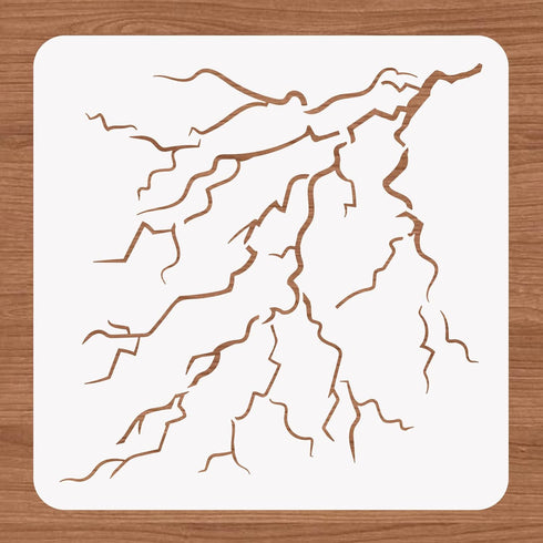 BENECREAT Lightning Bolt Stencil, 12x12 Weather Nature Storm Pattern Drawing Templates for Scrapbooking, Fabric, Floor Furniture, Wall Art Decor...