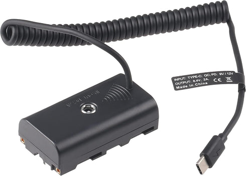 Fotga Power Adapter Cable USB Type-C USB-C to NP-F550 NP-F970 Dummy Battery NP-F Replacement NP-F960 NP-F750 NP-770 NP-F570 to Power Camera Field ...