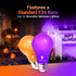 4 Pack A19 LED Purple Light Bulb LED Orange Light Bulb 120V E26 Base 9 Watt (60-watt Replacement) Purple Bulb Orange Bulb, Party Decoration, Porch...