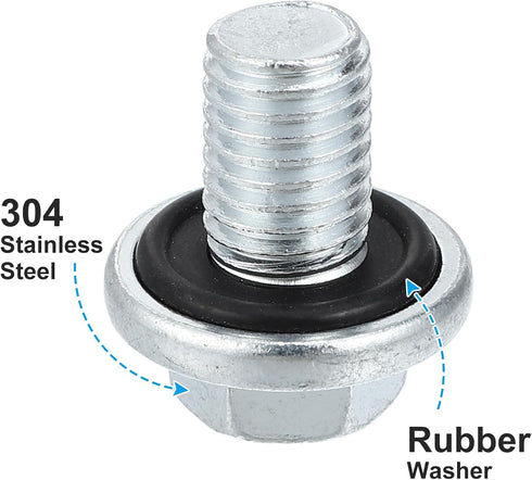 X AUTOHAUX M12x1.75 Steel Engine Oil Drain Plug Screw for Chevrolet Silverado 1500 2500 3500 HD Malibu S10 Monte Carlo Silver Tone...