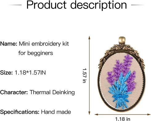 ZOCONE 6 Packs Embroidery Necklace Kit, Embroidery Pendant Kit Mini Cross Stitch Kit with Hoop, Necklace, Pendant, Brooch, Stamped Pattern Cloth, ...