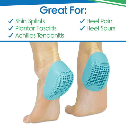 Heavy Duty Heel Cups for Heel Pain Relief & Support - Gel Cushion Shoe Inserts for Severs Disease & Plantar Fasciitis - Strong Honeycomb Pad for W...