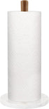 Buruis Wood Paper Towel Holder, Marble Base Modern Decorative Countertop Standing Rolls Holder for Kitchen, Toilet, Pantry and Bathroom (Marble Ba...