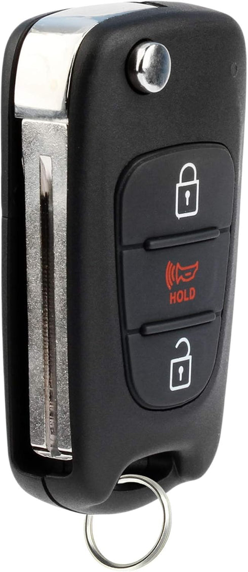 KeylessOption Keyless Entry Car Remote Flip Key Fob Ignition for Kia Soul Sportage with High Security Key Blade...