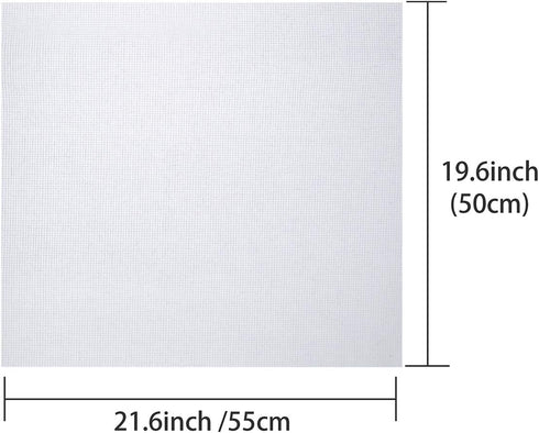 Pllieay 2 Pieces 14 Count Big Size White Aida Cross Stitch Fabric, Classic Reserve Aida Cloth, 19.6 x 21.6 Inch...