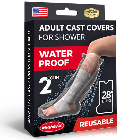 100% Waterproof Cast Covers for Shower Leg - Tight Seal - Reusable Adult 2pk Half Leg Cast Protectors - Knee, Ankle, Foot...