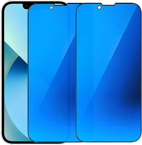 2 Pack Anti-Blue Privacy Tempered Glass for iPhone 13 /iPhone 13 Pro/iPhone 14 Mirror Anti-Spy Screen Protector Anti-Peeping Film Electroplated 6....