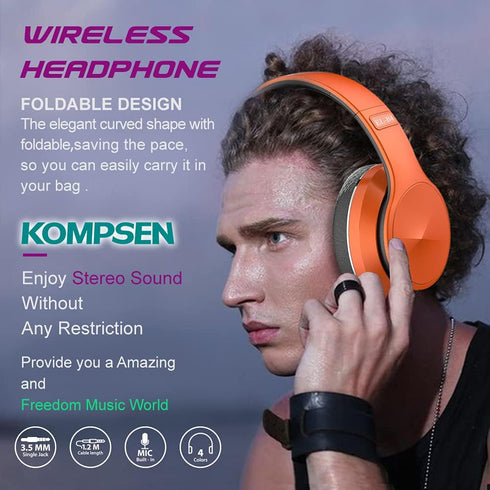 Adult Noise Cancelling Headphones Wireless Bluetooth Headphones Foldable Over Ear Headphones with Microphone Deep Bass for Cellphone PC Class Game...