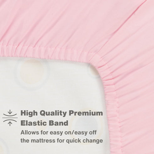 Everyday Kids 2-Pack Fitted Crib Sheets, 100% Soft Breathable Microfiber Baby Sheet, Fits Standard Size Crib Mattress 28in x 52in, Pink Nursery Sh...