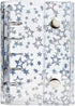 A8 Starry Clear Binder Cover Soft PVC A8 Size Refillable Binder Cover 5-Ring Double Snap Button Closure Notebook Binder Folder Personal File Organ...