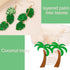 6 Pairs Tropical Earrings for Women Coconut Palm Leaf Dangle Earrings Green Plant Pineapple Flamingo Hawaiian Earrings...