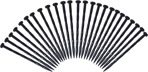 25-Pack Spiral Nylon Landscape Anchoring Spikes,8 Inch Garden Landscape Spikes for Weed Barrier, Artificial Turf Black...