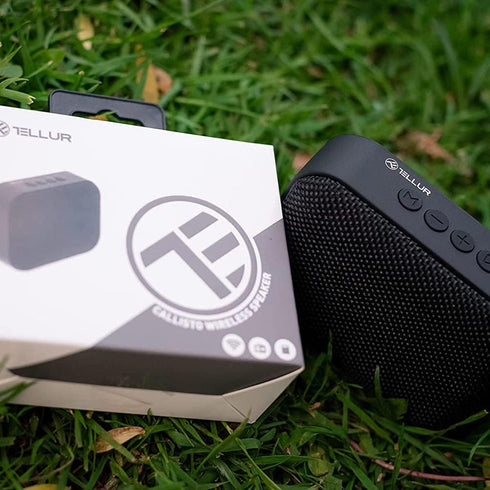 TELLUR Callisto Portable Bluetooth Speaker, Ultra Compact Fabric Design, FM Portable Radio Speaker, Hands-Free, USB, MicroSD/TF, MicroUSB Aux Port...
