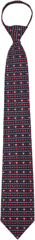 Jacob Alexander Men's Happy Valentine's Day Hearts and Love Arrows Pre-Tied Zipper Neck Tie - Black White Red...