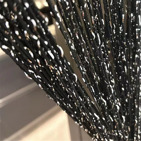 ave split Decorative Door String Curtain Wall Panel Fringe Window Panel Drapes Room Divider Blind Divider Tassel Screen Home 100cm*200cm (black1)...