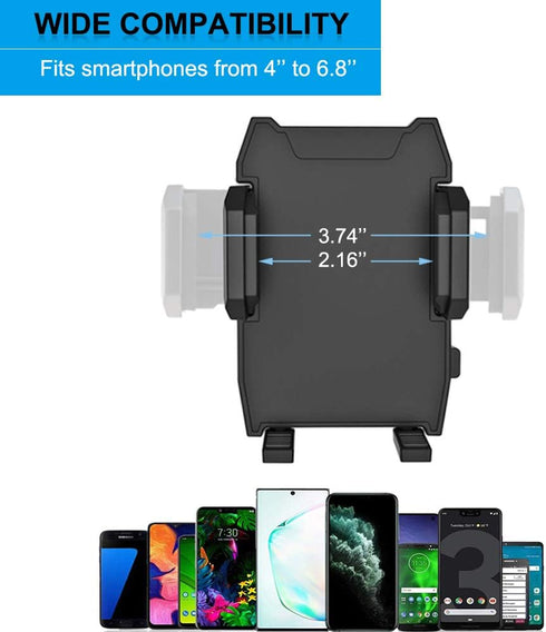 woleyi Fast Charging Car Phone Holder, Dual USB Port Car Charger Mount 360 Degree for iPhone 11 Pro Max 11 Xr Xs 8 Plus 8 and All 3.5-6.8 Inch Sma...