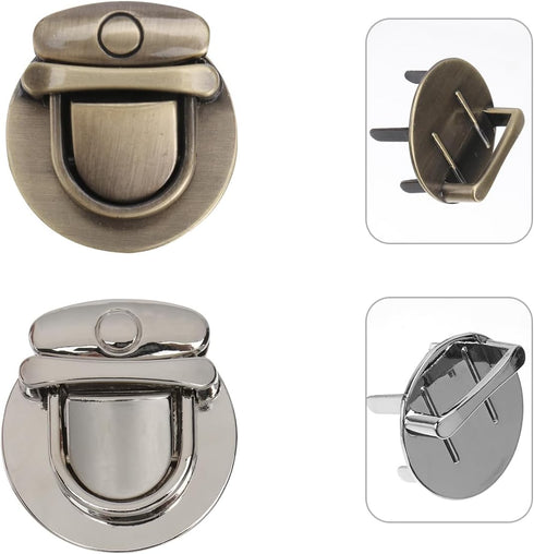 4pcs Tuck Lock Clasp Purse Thumb Lock Practical Tuck Lock Tongue Lock for Box Leather Hangbag Case Clasp Purse Backpack Nickel...