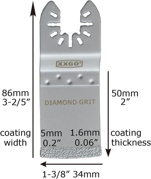 4 Pcs Diamond Oscillating Multi Tool Blades for Removing Grit Grout XG4202S...