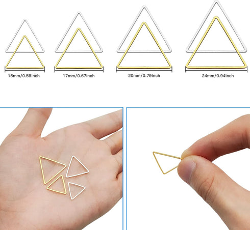 80pcs Triangle Earring Beading Hoops,4Sizes Earring Beading Beading Hoop Connector Links Earring Components Earring Finding for DIY Jewelry Earrin...