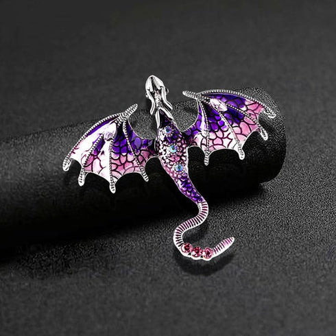 3Pcs Enamel Fly Dragon Brooch Party Sky Blue Green Violet Gifts For Women...