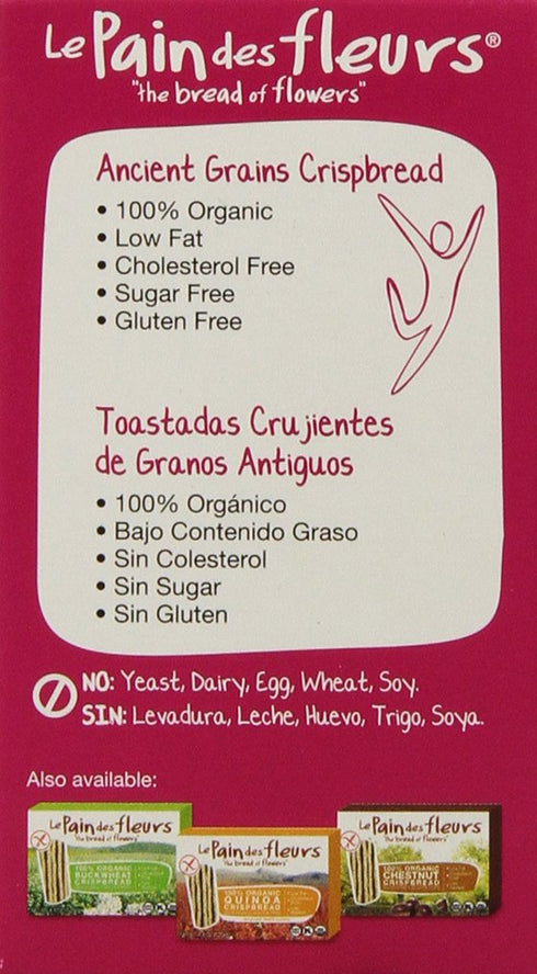 Le Pain des Fleurs Crispbread, Ancient Grain, 4.4 Ounce (145253)...