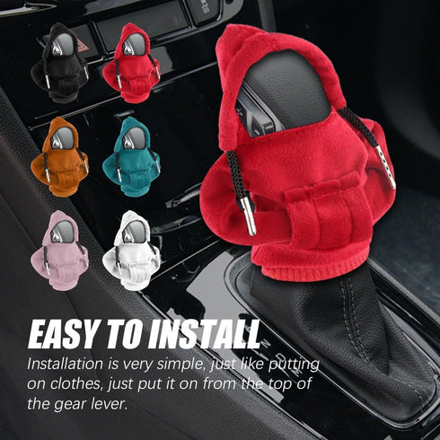 2PCS Shift Cover for Car, Shift Knob Cover, Car Gear Shift Cover, Hoodie Car Shifter, Hoodie Car Shifter, Soft Shift Knob Cover Interior Decor Acc...