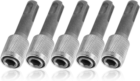 Mesee 5 Pieces SDS-Plus Shank Drill Chuck Adapters SDS PLUS to 1/4" Hex Socket Adapter Converter 1/4 Inch Hex Shank Screwdriver Drill Bit Holder f...