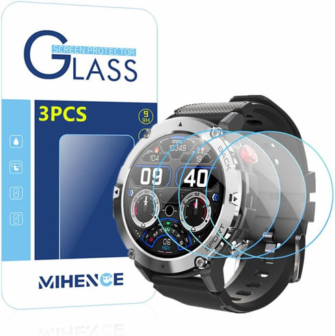 Screen Protector Compatible for C21 1.32'' Smartwatch,9H Tempered Glass Protective Film Compatible for EIGIIS C21 / VIRAN C21 1.32'' Smartwatch (3...