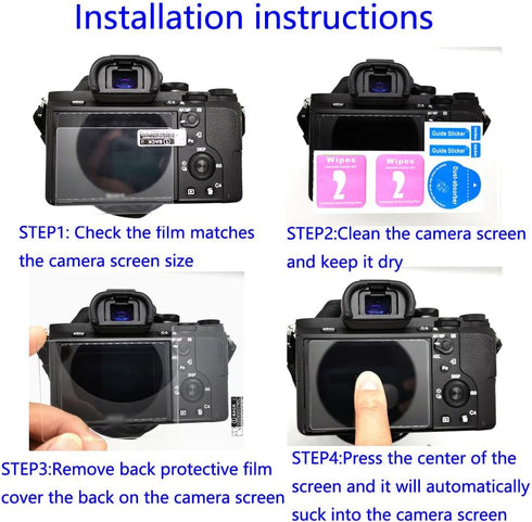 a7iii Screen Protector for Sony Alpha a7iii a7siii a7riv iii ii a7c Camera (3 Pack), WH1916 Tempered Glass Protective Film Anti-Dust Anti-Scrach...