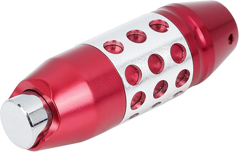 X AUTOHAUX Universal Aluminum Alloy Car Gear Stick Shift Knob with Button Lever Shifter Red...