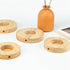 2 Pack Table Lamp Base Only 4.7'' Round Solid Wooden Stand Holder Foot for Desk Lighting Night LED Light Spotlight Wood Art Display Base DIY Craft...