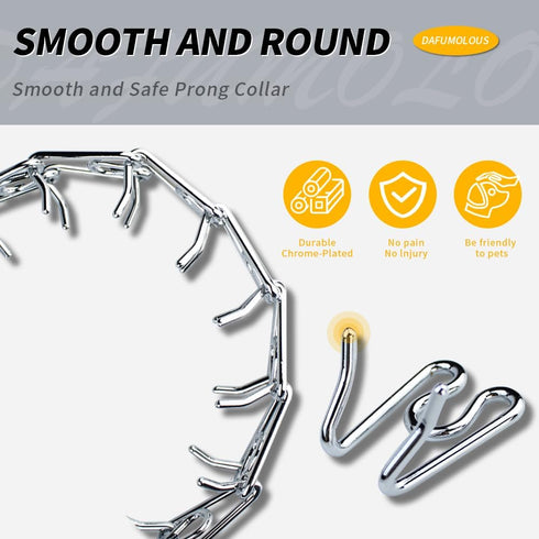 Chrome Plated Prong Dog Collar,no Pull Dog Prong Collar with Spikes,Choke Collar for Dogs Pinch Training Collar (2.5 * 17in)...