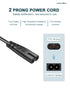 2 Prong AC Power Cord for ONN 100008736, JBL PartyBox 100 200 300 1000 310 710 On-The-Go Bluetooth Speaker, ION Game Day Party Wireless Speaker Re...