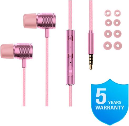 LUDOS ULTRA Wired Earbuds in-Ear Headphones, 5 Years Warranty, Earphones with Microphone, Noise Isolating Ear Buds, Memory Foam for iPhone, Samsun...