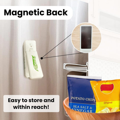 Mini Bag Sealer and Cutter for Potato Chips, Snacks, Plastic Bags - Handheld, Rechargeable Vacuum Seal for Airtight & Freshness...