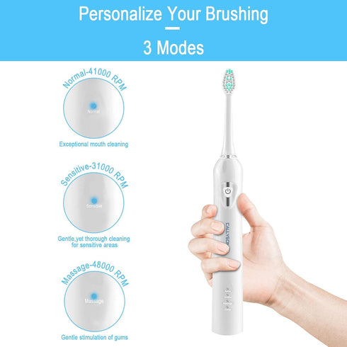 Sonic Rechargeable Electric Toothbrush for Adults Kids, 48,000VPM Rechargeable Toothbrushes with Normal, Sensitive, Massage Modes, 4 Replacement B...