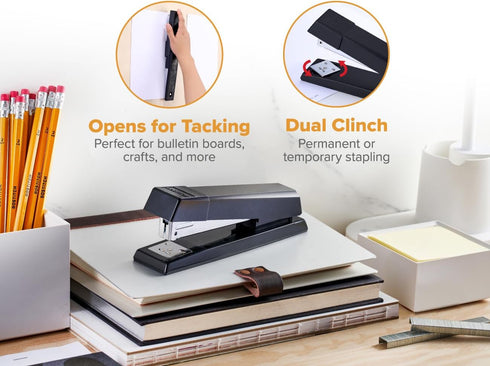 Bostitch Office No-Jam Premium Desktop Stapler, Full-Strip, 25 Sheet Capacity, Black...