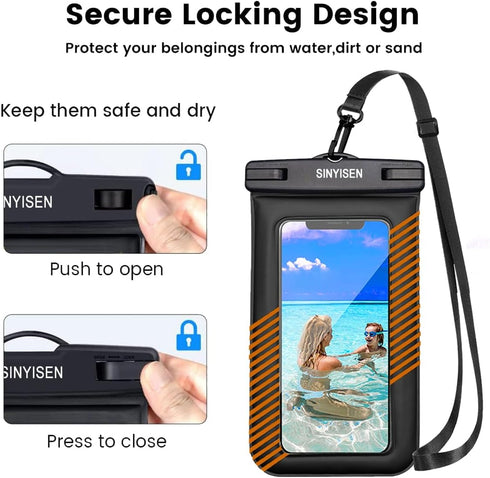 Waterproof Phone Pouch 2pcs(S+L)Waterproof Phone Lanyard Case,IPX8 Floating Waterproof Phone Case Dry Bag for iPhone 15 14 Pro 13 13 Pro Max 12 11...